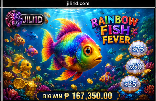 JILI1 crowded fishing screen with target markers and mobile controls